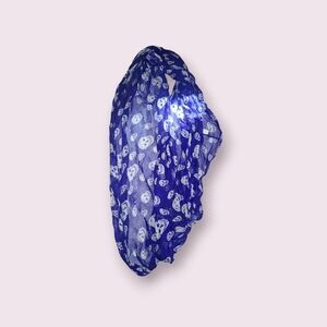 Blue Skull Print Scarf